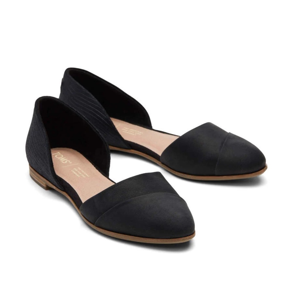D'Orsay Black Embossed Flats
